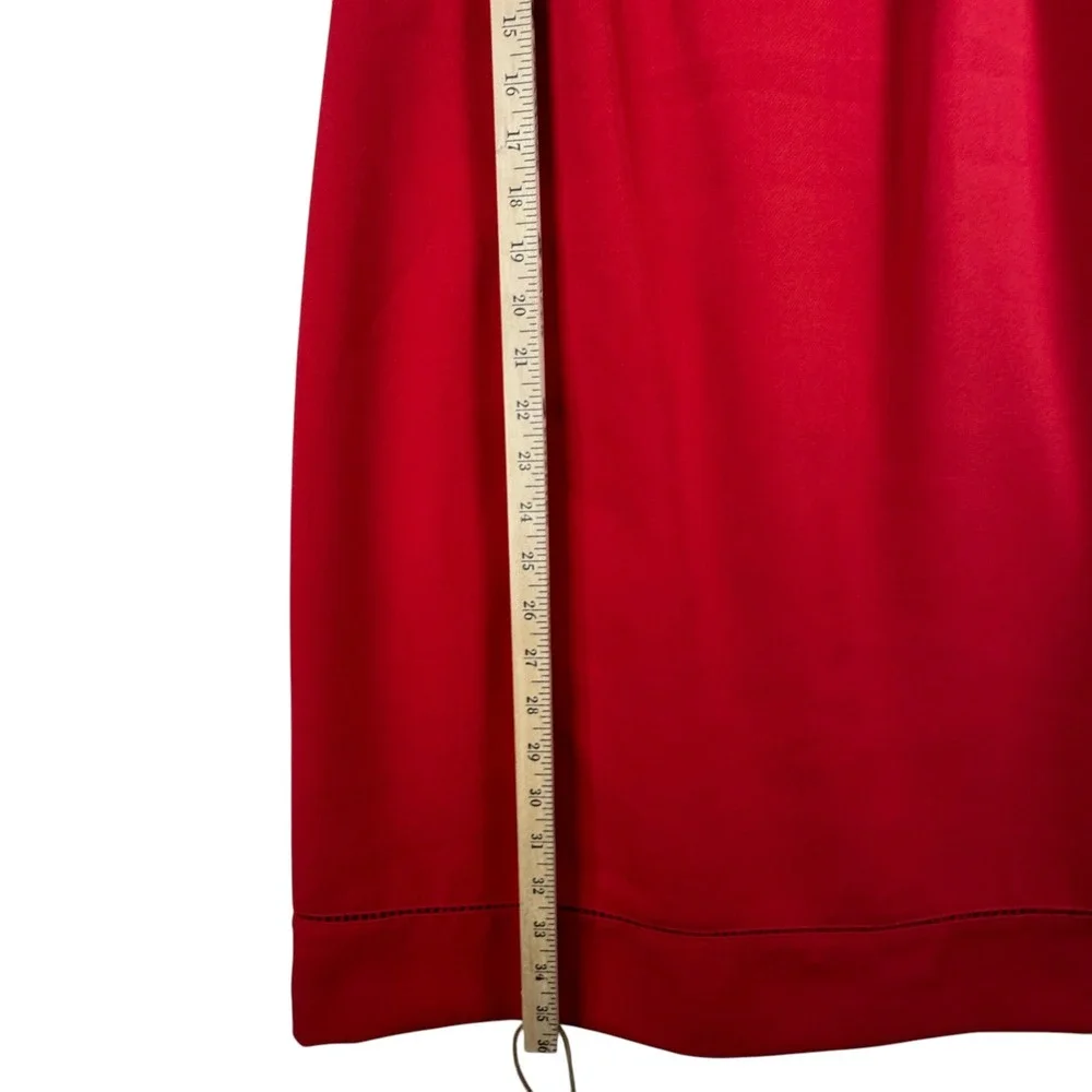 Maison Jules Red‎ Dress Ruffle Sleeve Career Party Cocktail Size M Old Money